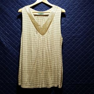 Pleione sequin V neck top